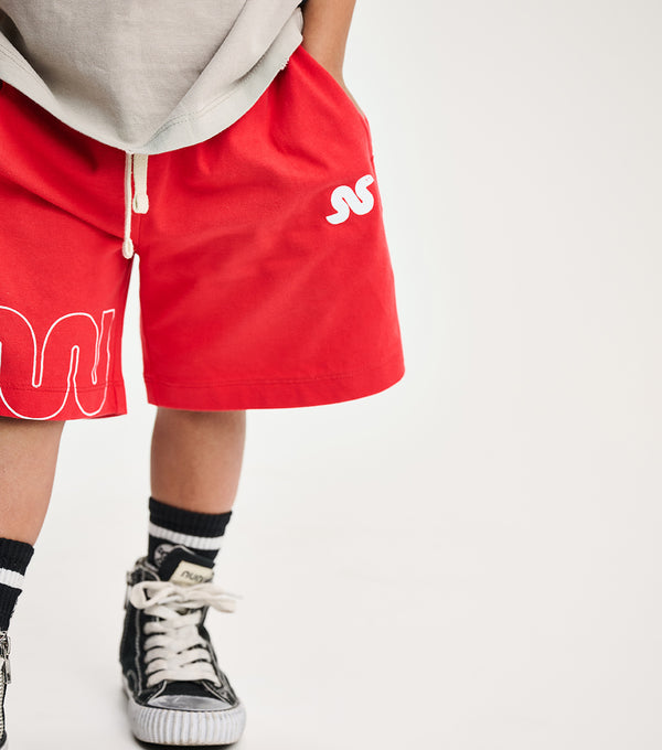 Nununu Lucky Snake Shorts Washed Red