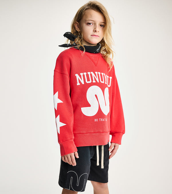 Nununu Lucky Snake Sweatshirt Washed Red