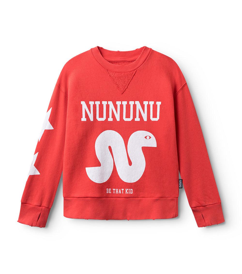 nununu lucky snake sweatshirt washed red