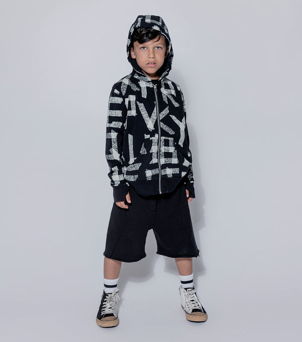 Nununu Masking Tape Light Zip Hoodie Heather Grey