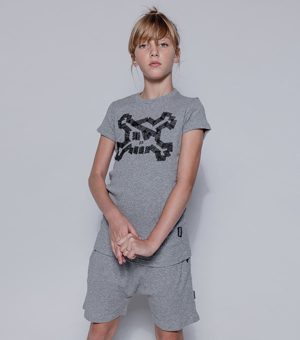 Nununu Masking Tape Skull Loungewear Heather Grey