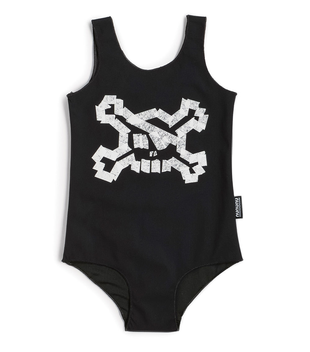 nununu masking tape skull swimsuit