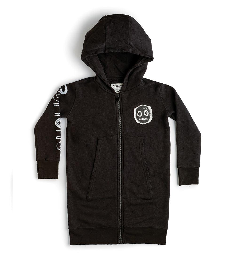 nununu mega zip hoodie black
