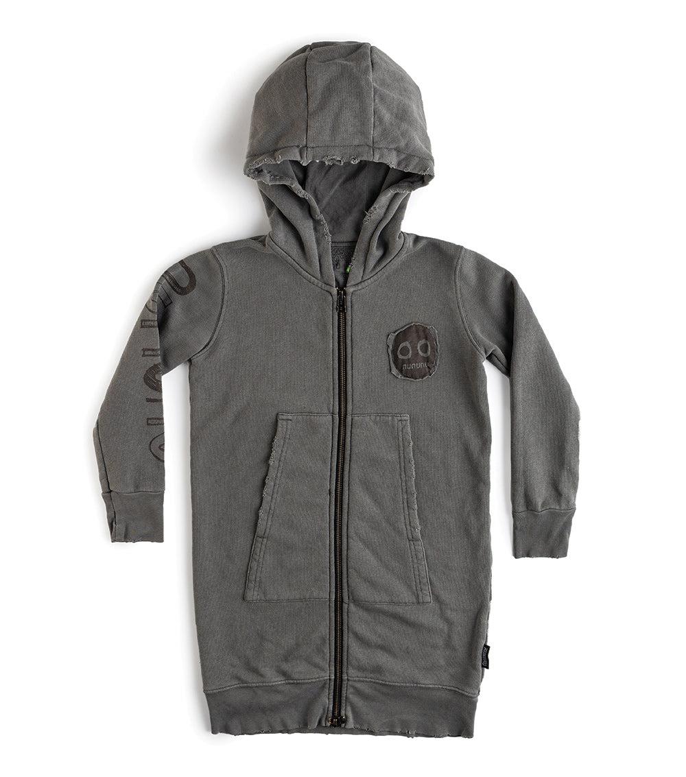 nununu mega zip hoodie vintage grey