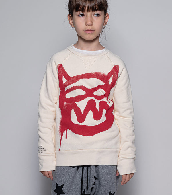 Nununu Mischief Cat Sweatshirt Natural