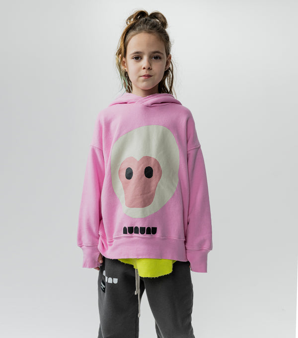 Nununu Monkey Around Hoodie Super Pink