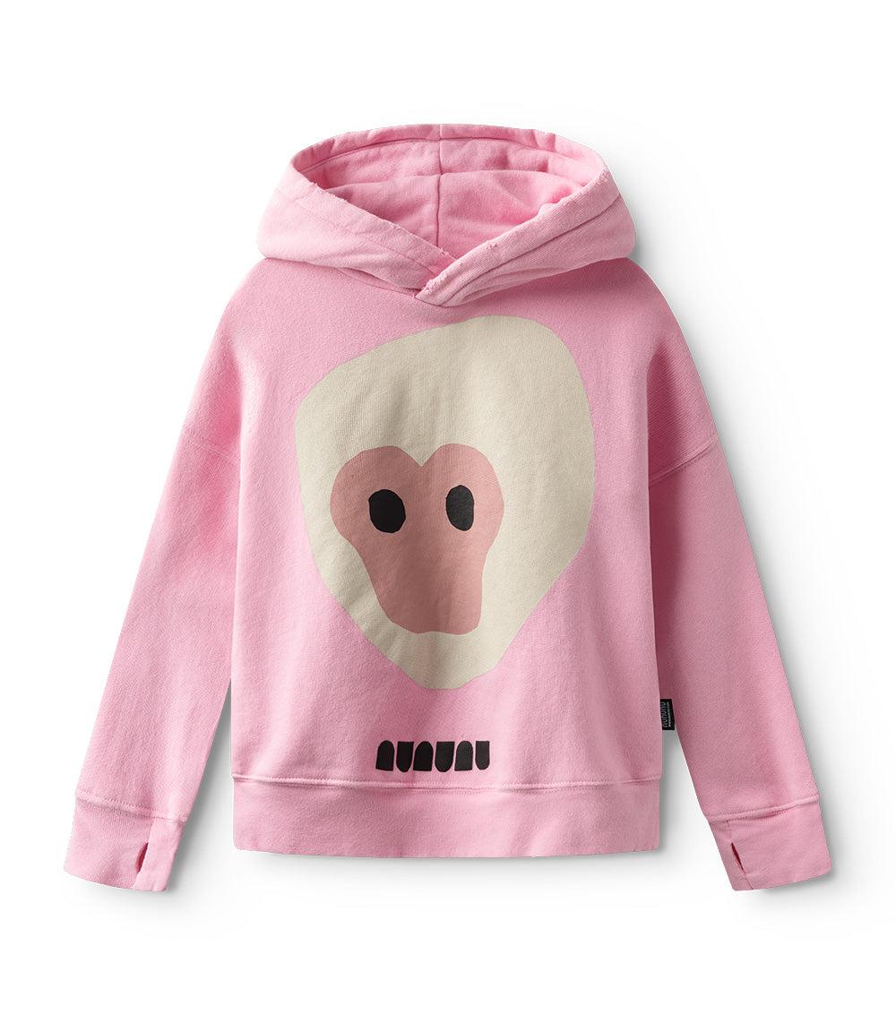 nununu monkey around hoodie super pink