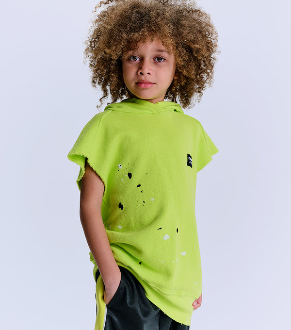 Nununu Mono Splash S/s Hoodie Hot Lime