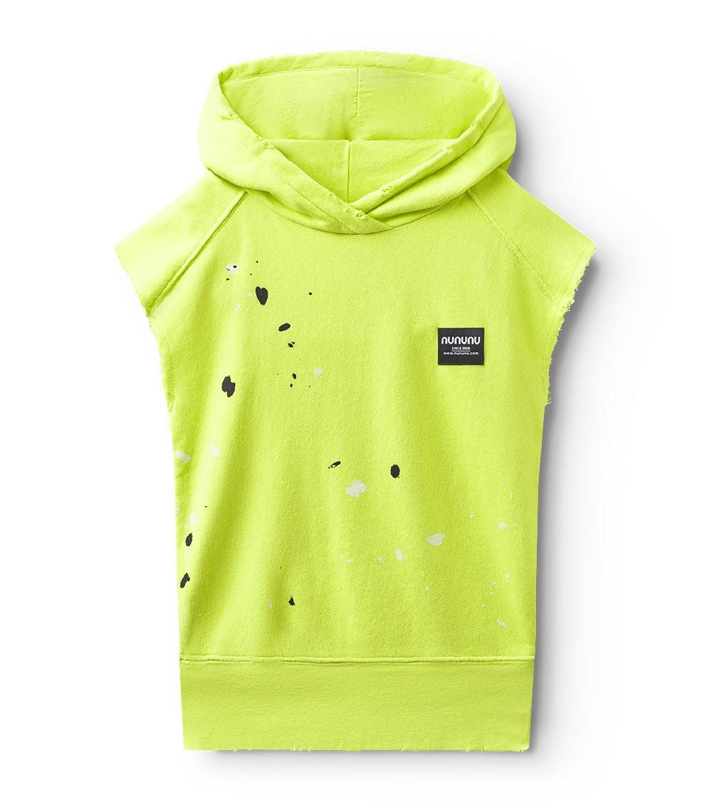 nununu mono splash s/s hoodie hot lime
