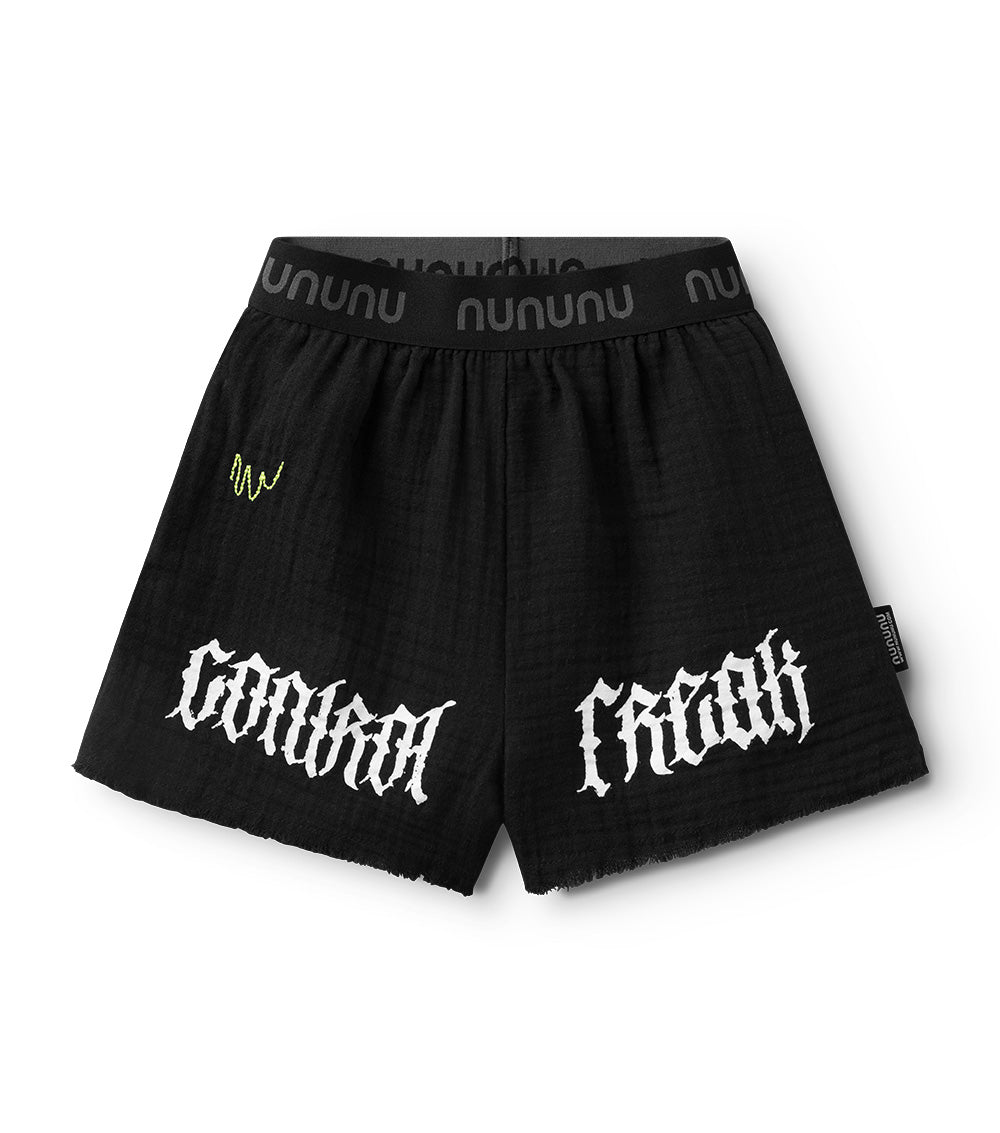 nununu muslin beach shorts black