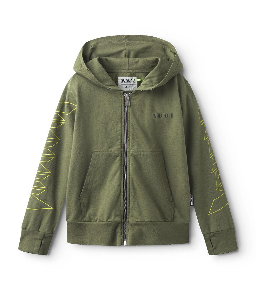 nununu nu01 light zip hoodie olive