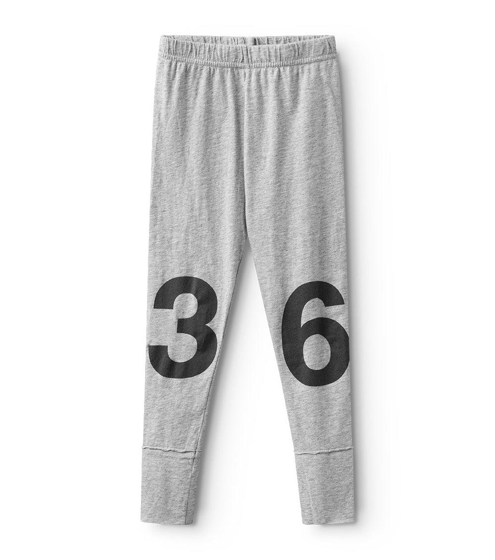 nununu numbered leggings heather grey