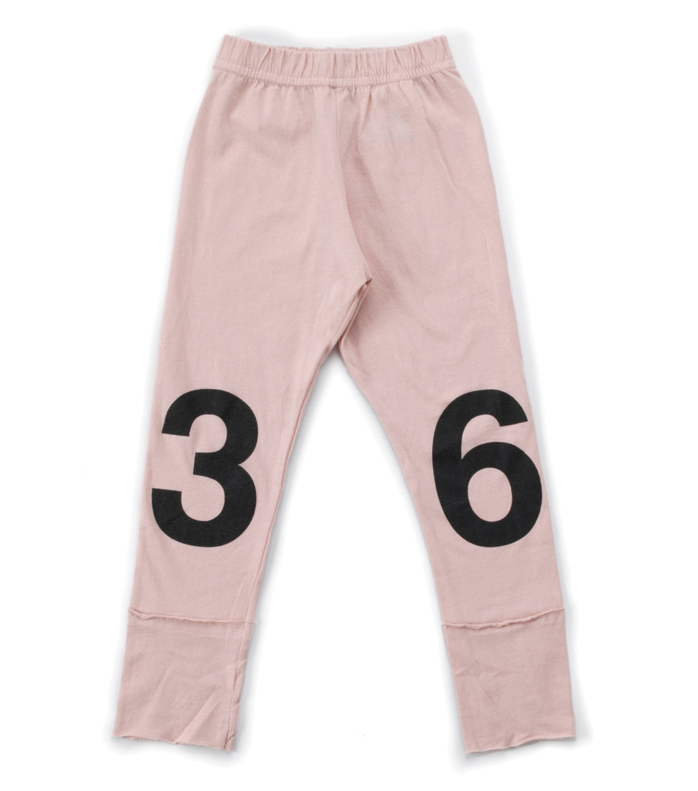nununu numbered leggings powder pink