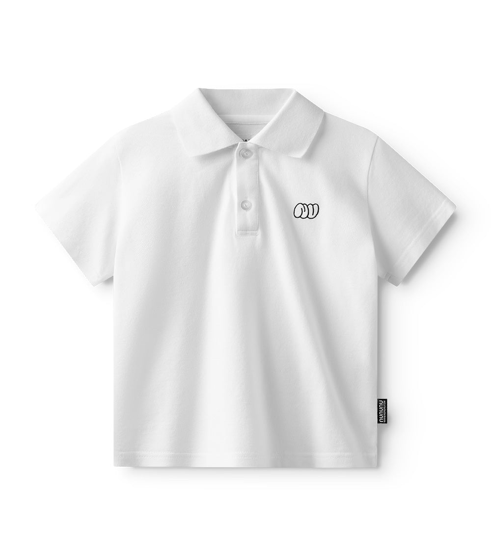 nununu old school polo white