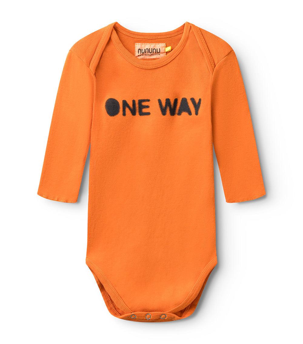 nununu one way onesie orange