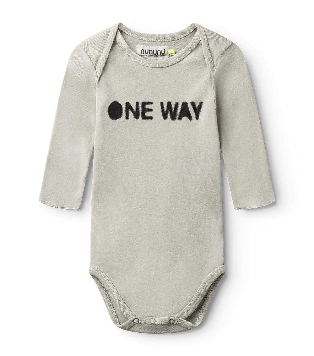 nununu one way onesie smokey grey