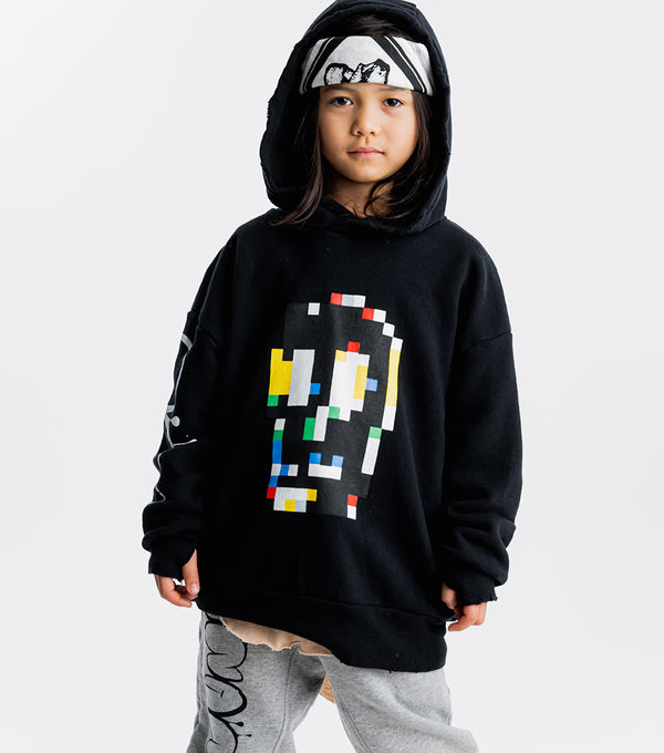 Nununu Pixel Skull Hoodie Black