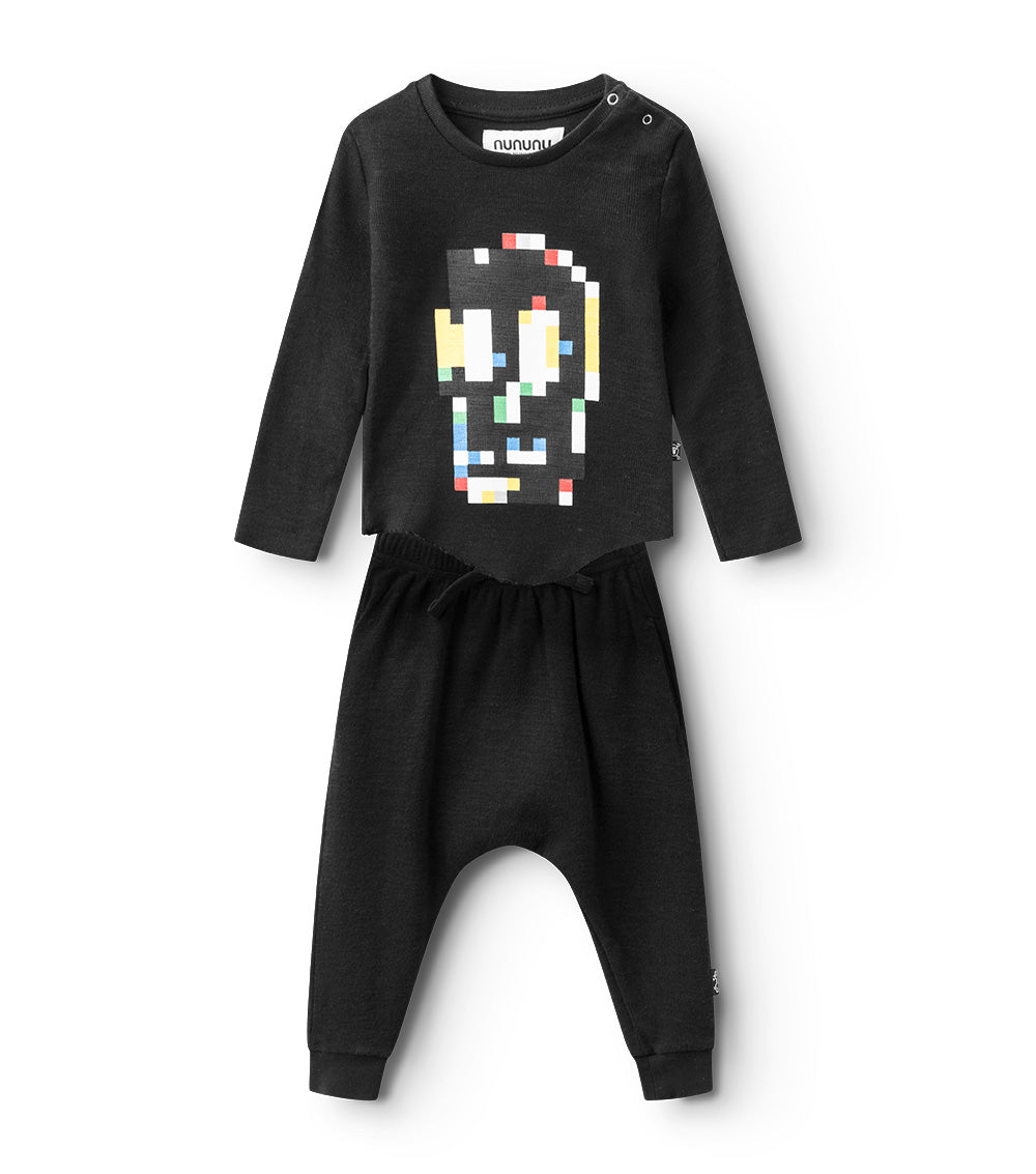nununu pixel skull set black