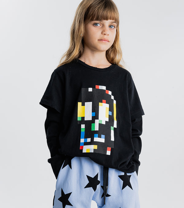 Nununu Pixel Skull Shirt Black