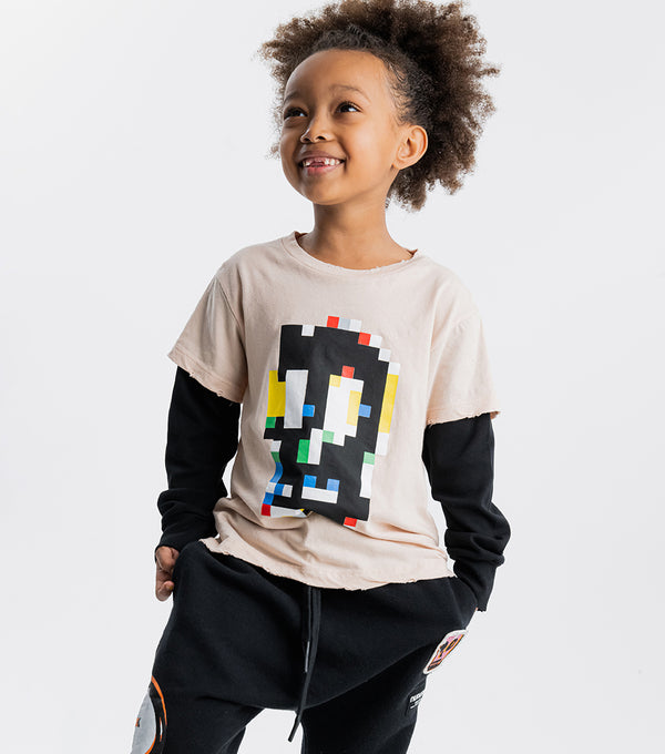 Nununu Pixel Skull Shirt Nude