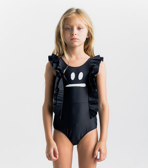 Nununu Ruffled Smirk Swimsuit Black