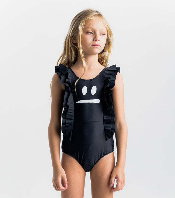 Nununu Ruffled Smirk Swimsuit Black