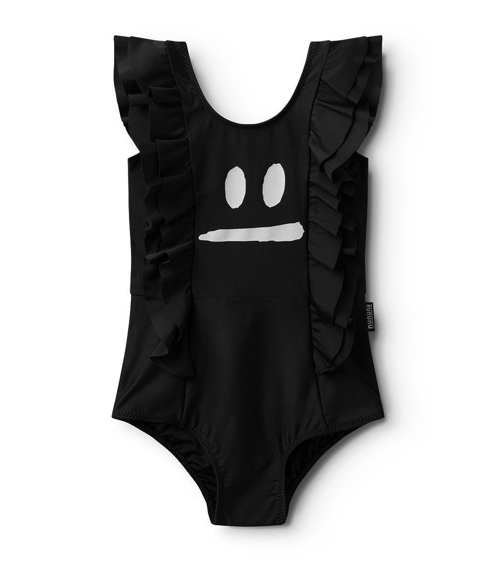 nununu ruffled smirk swimsuit black