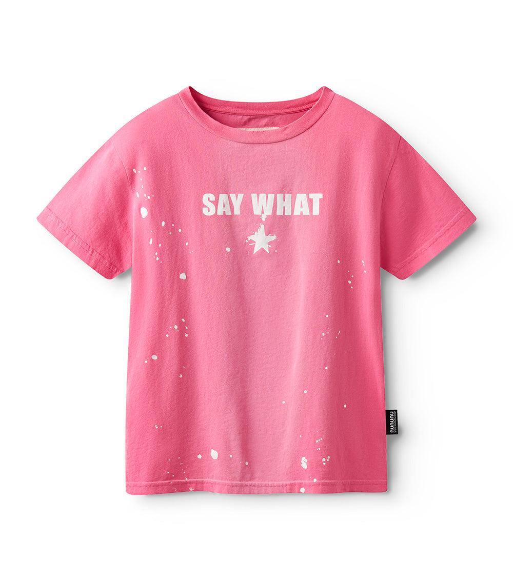 nununu say splash t-shirt hot pink