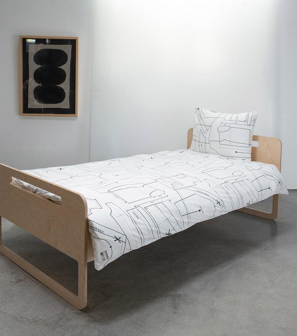 nununu sewing pattern bedding set white