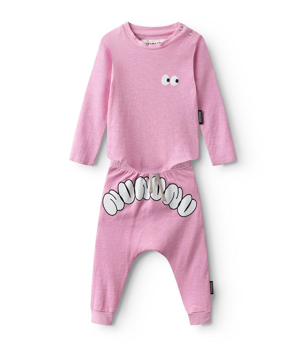 nununu side eye baby set super pink