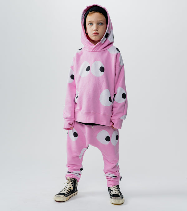 Nununu Side Eyes Baggy Pants Super Pink