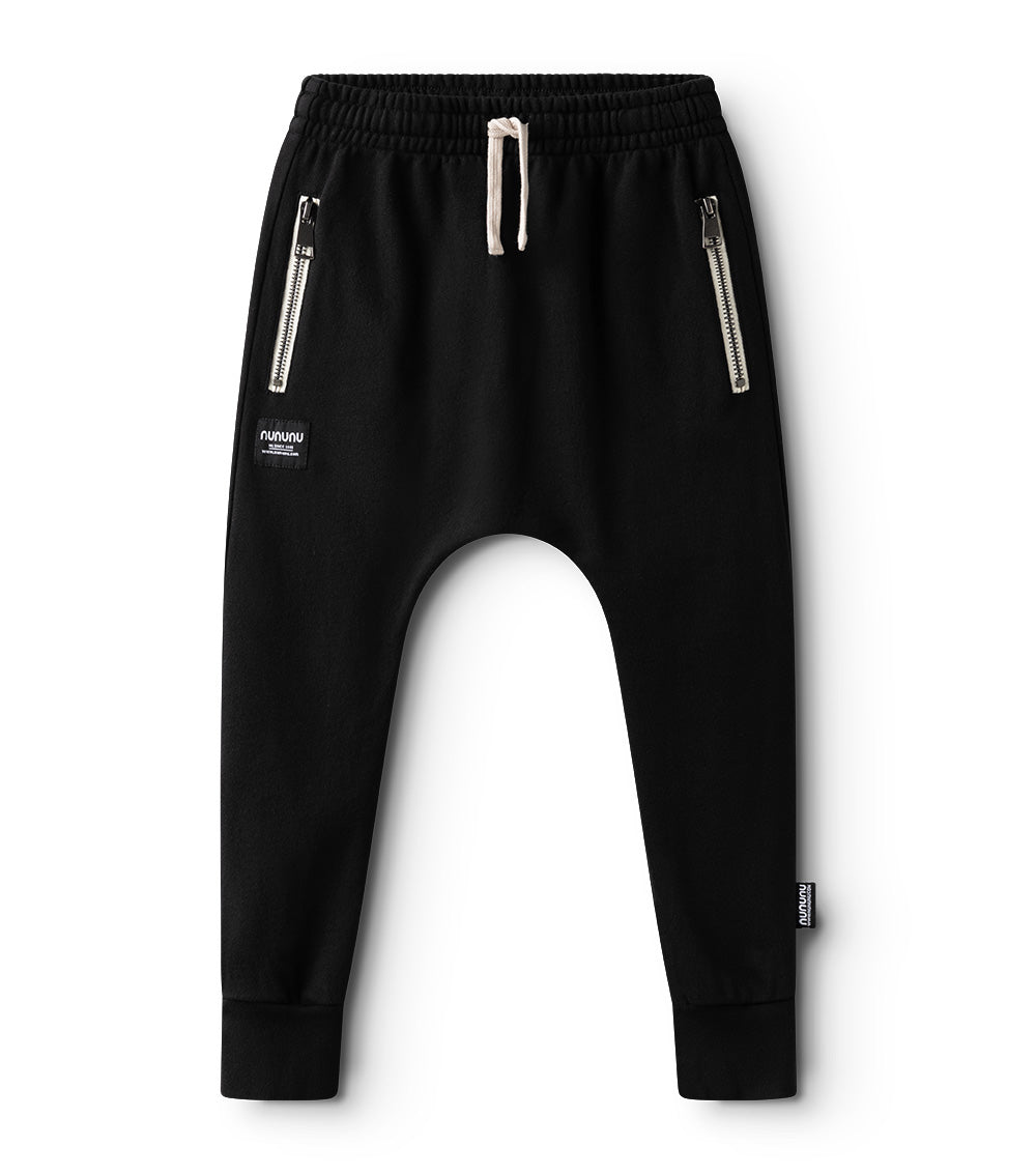 nununu side zip baggy pants black