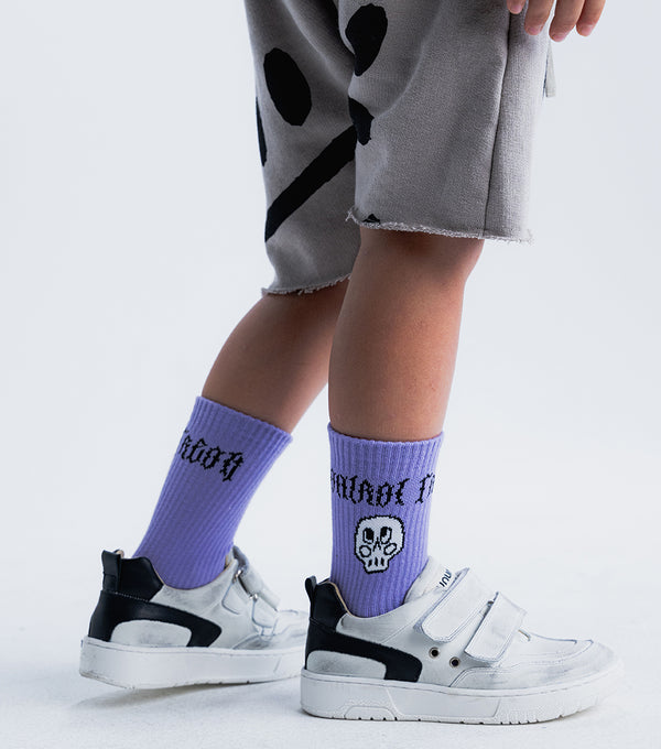 Nununu Silou Skull Socks Mauve Mist