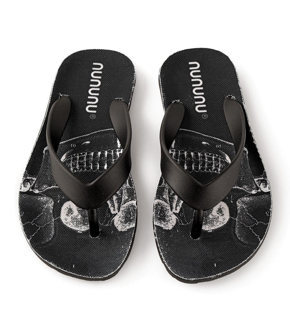 nununu skull flip flops