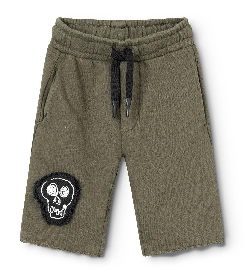 nununu skull patch smart pants olive