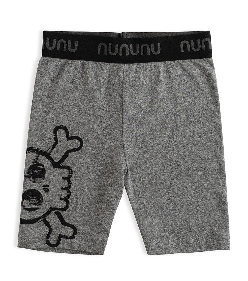 nununu skull riding shorts dusty heather grey