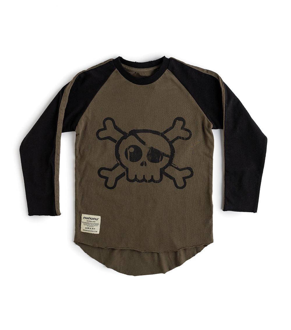 nununu skull shirt olive