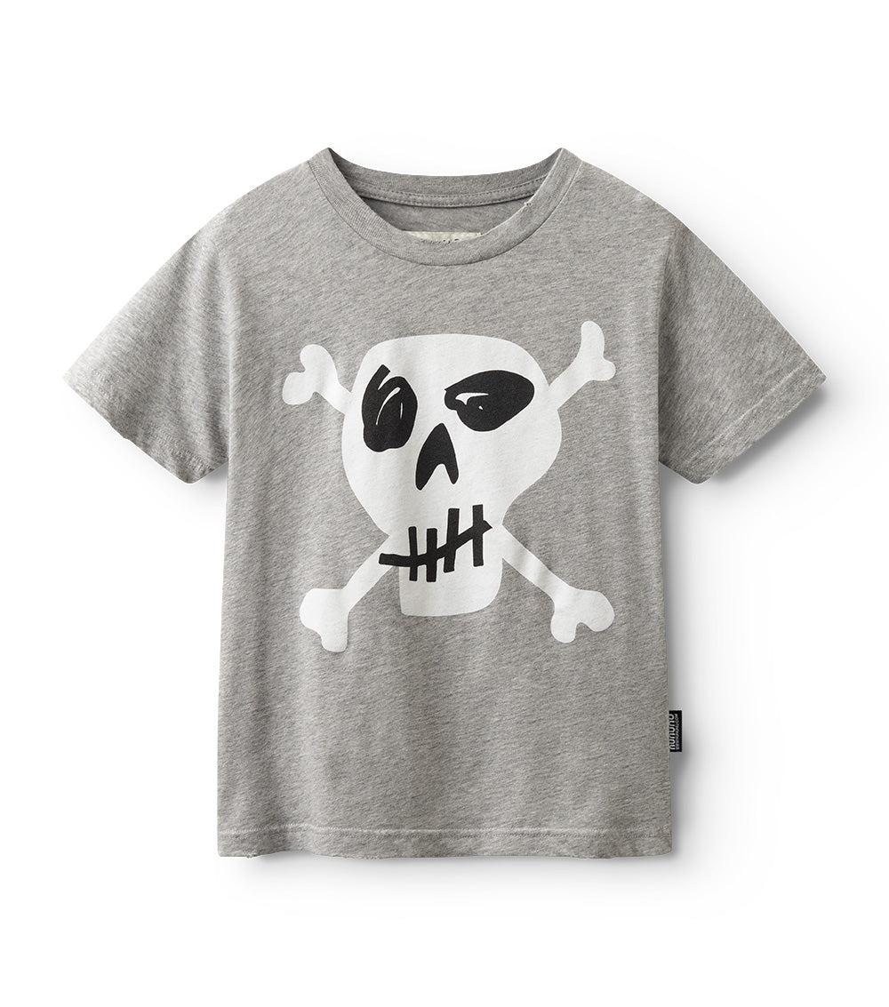 nununu skull t-shirt heather grey