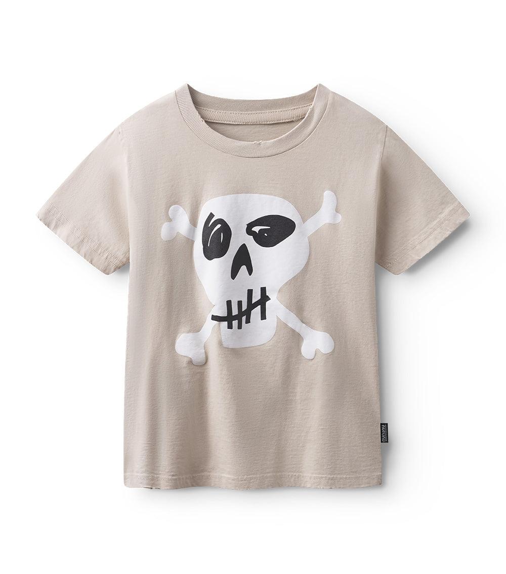 nununu skull t-shirt smokey natural