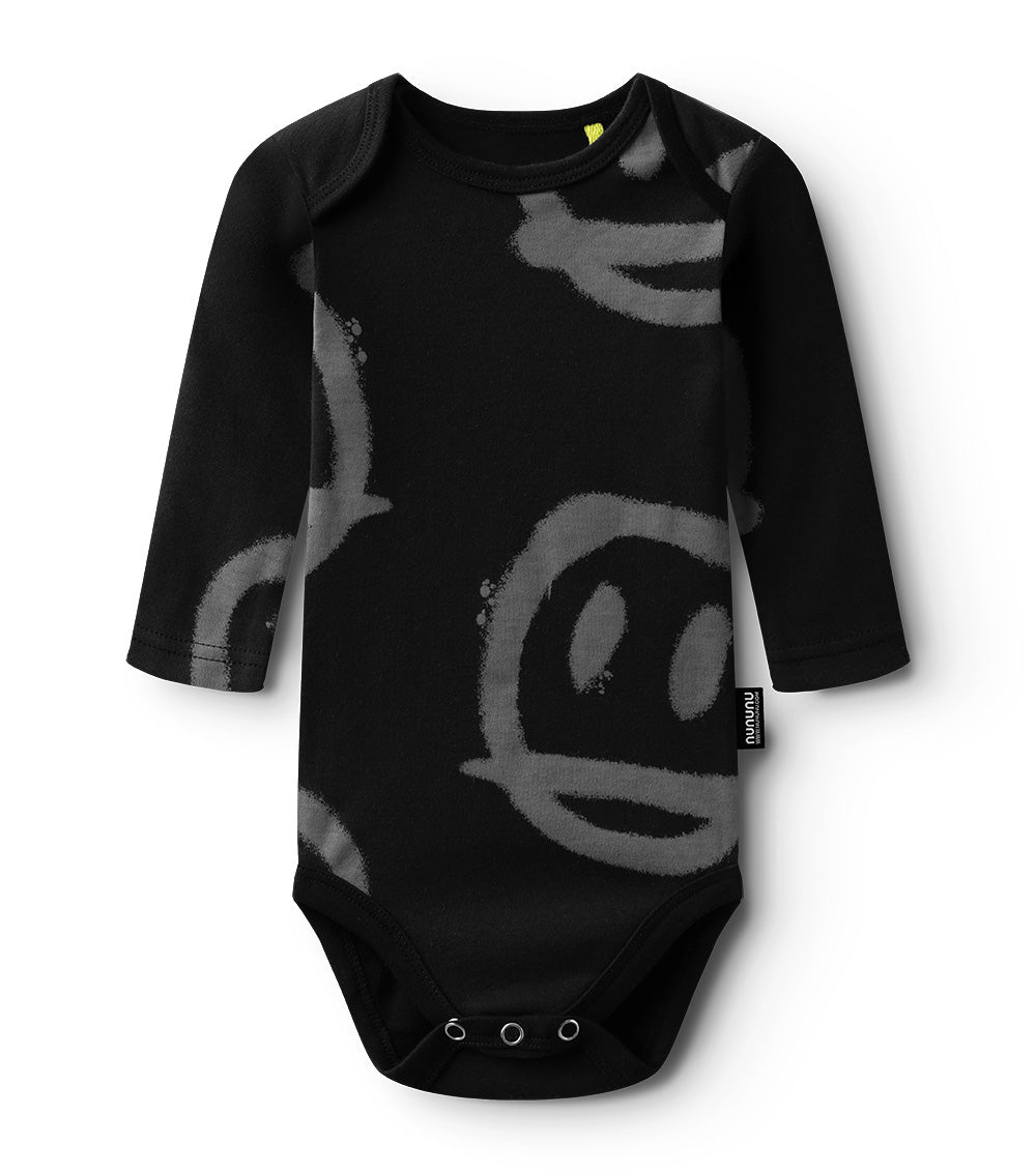 nununu smile onesie black