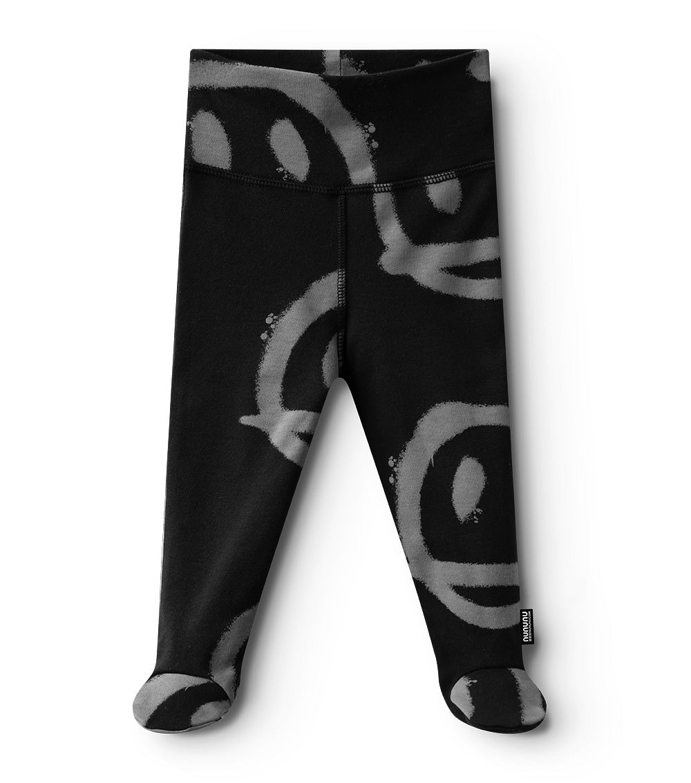 nununu smiles footed leggings black