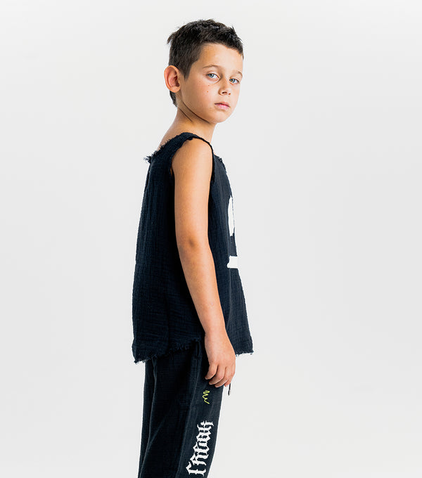 Nununu Smirk Muslin Tank Top Black