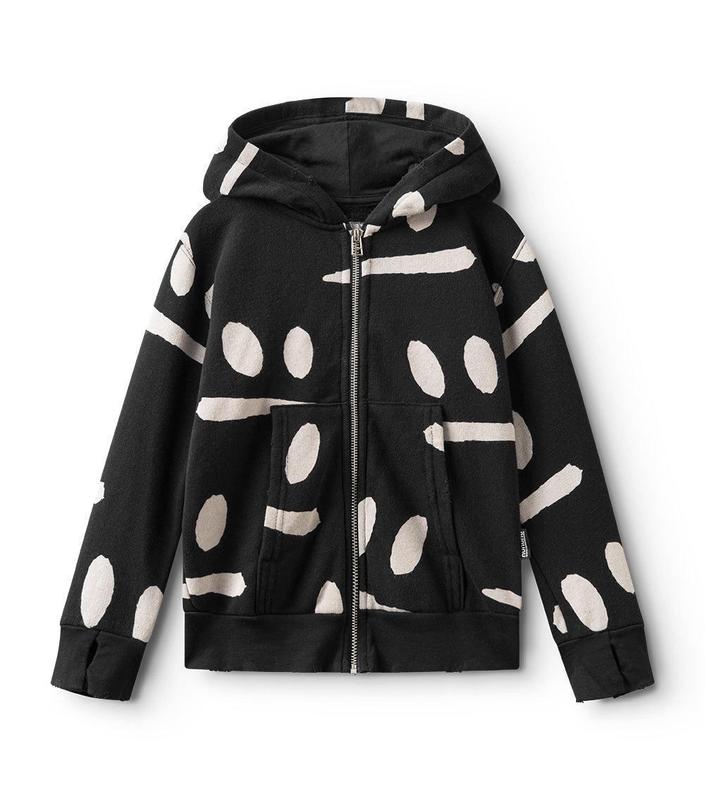 nununu smirks zip hoodie black