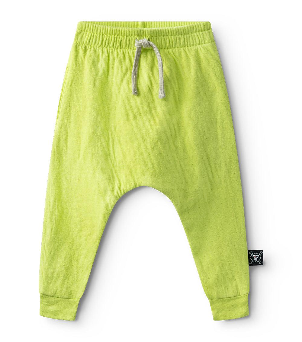 nununu soft baby baggy pants hot lime