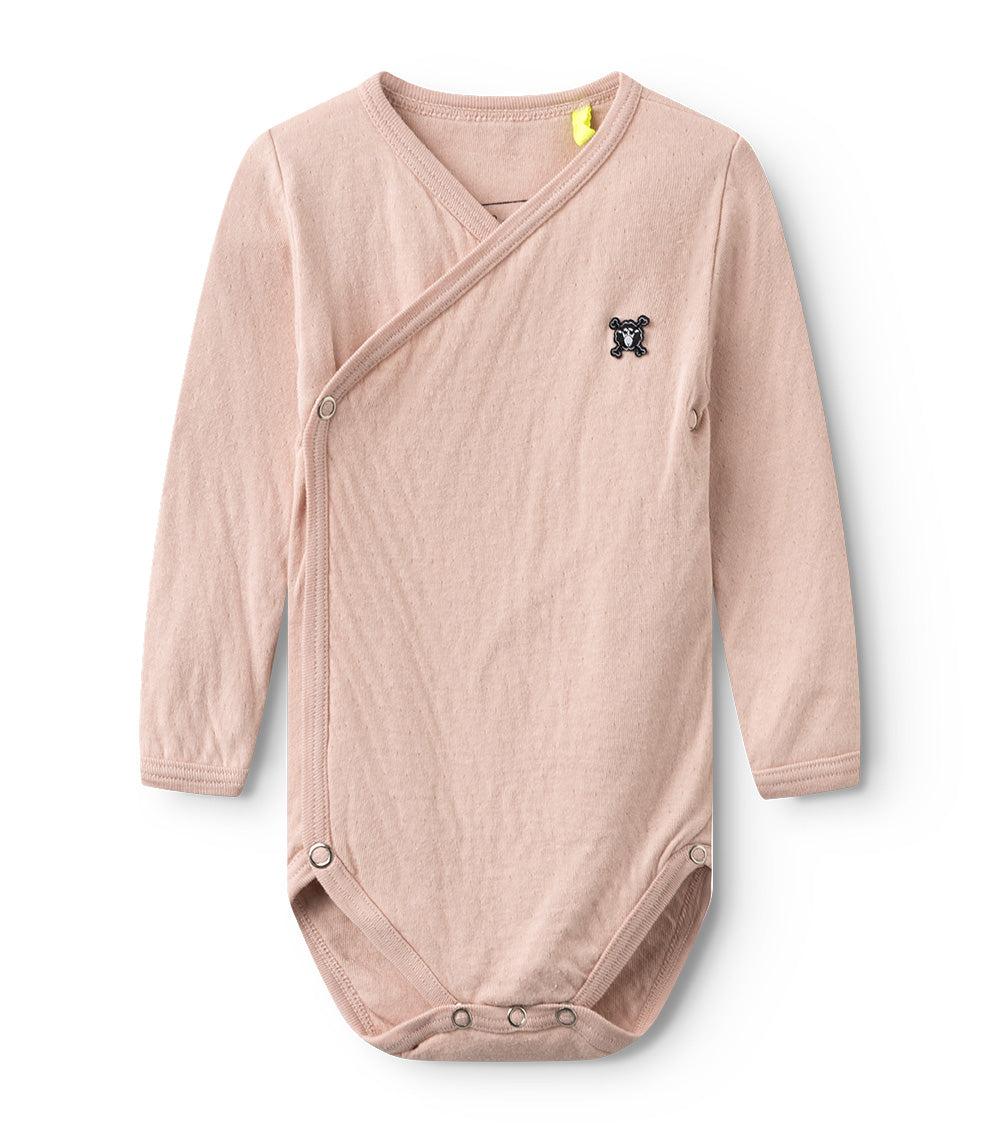 nununu soft envelope onesie powder pink