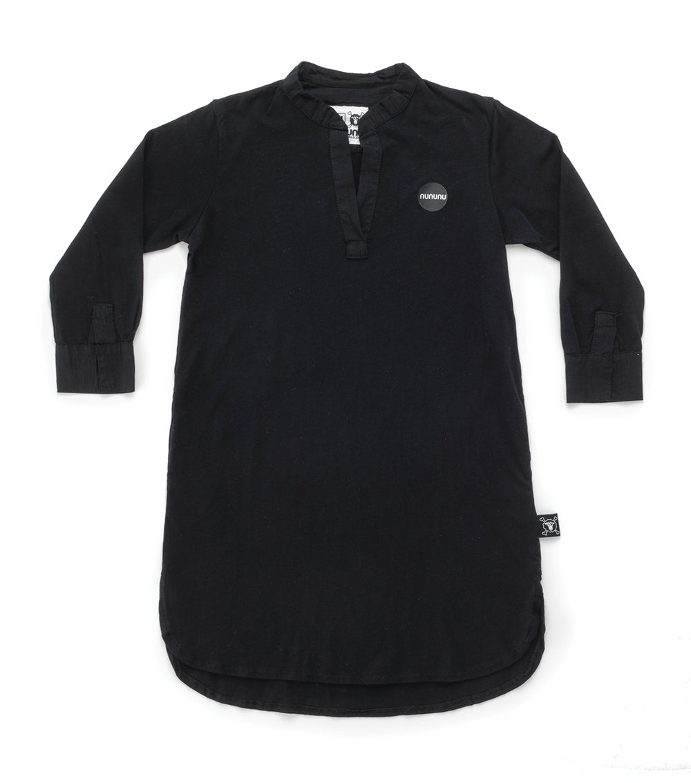 nununu solid kaftan black