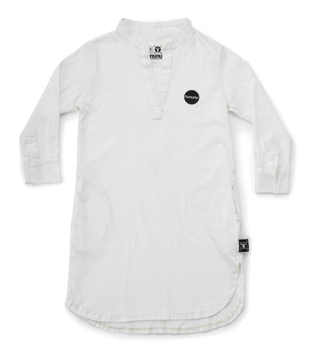 nununu solid kaftan white