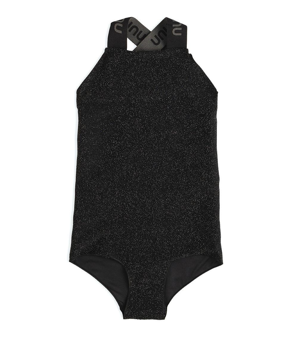 nununu sporty swimsuit sprinkled black