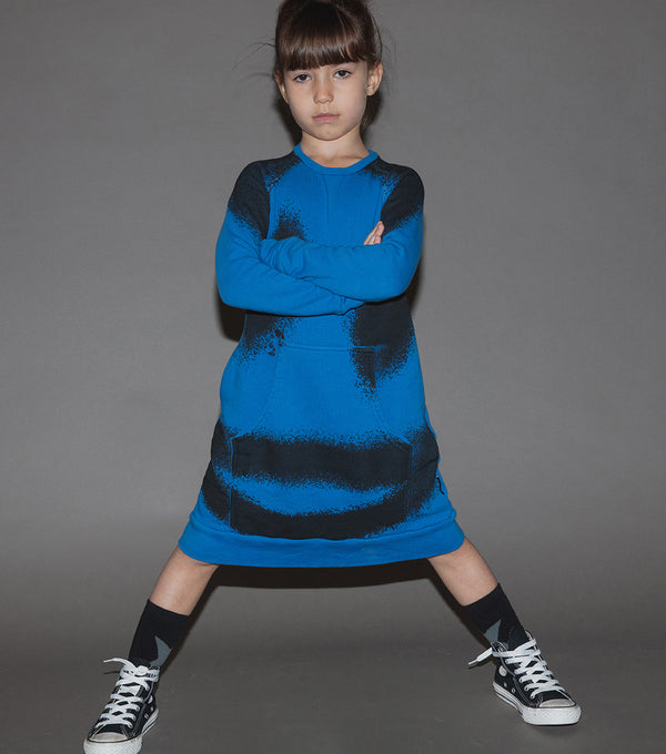 Nununu Sprayed Smiles A Dress Vintage Grey