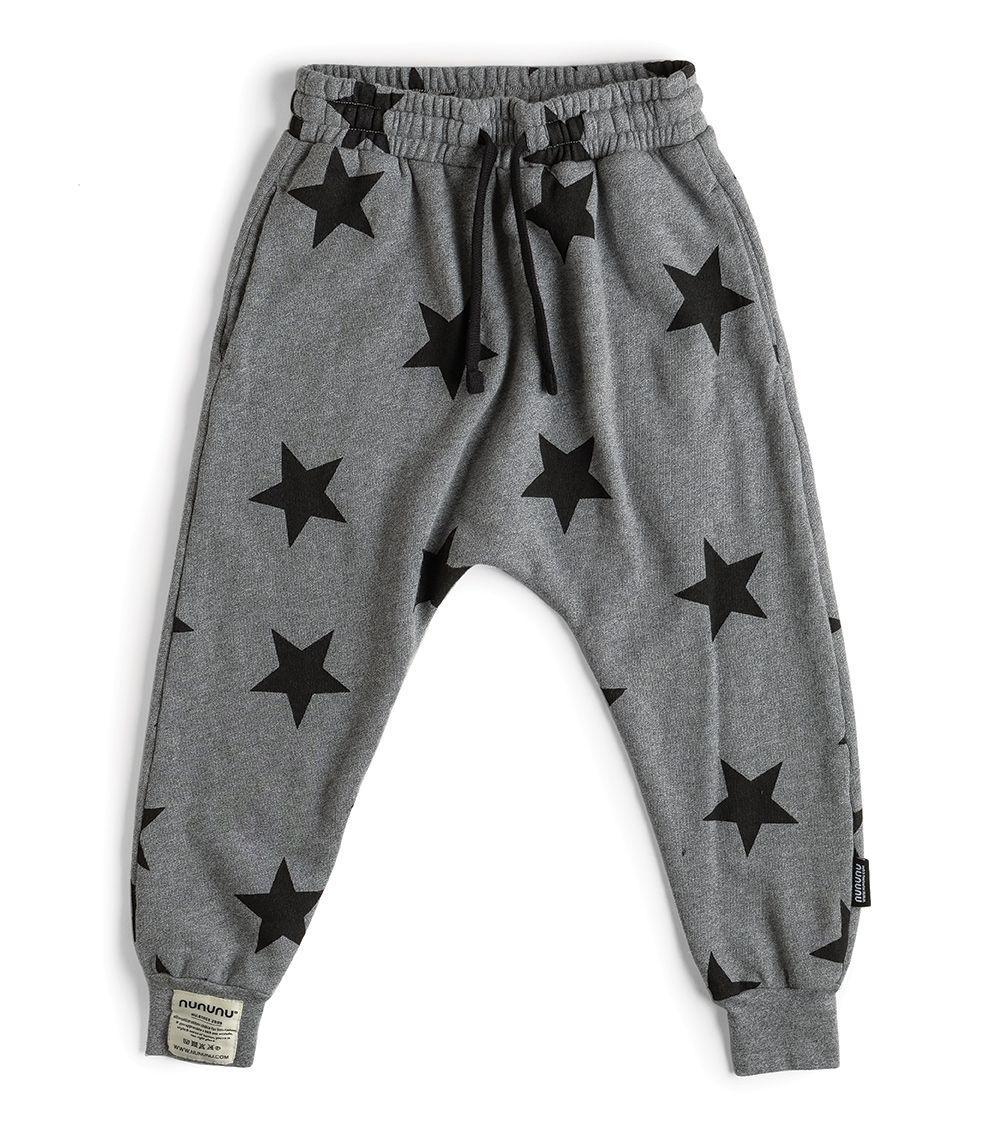 nununu star baggy pants dusty heather grey
